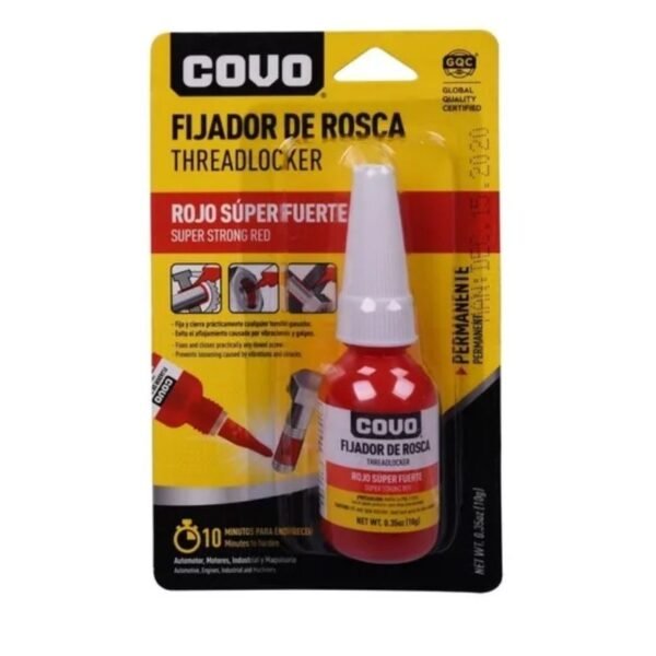 Fijador de Rosca Rojo extrafuerte 10 g Covo