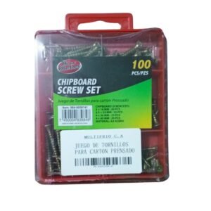 Juego de tornillos para cartón prensado 100 piezas