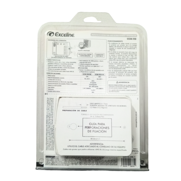 Protector para aires acondicionados 220V marca exceline (GSM-RB) - Imagen 4