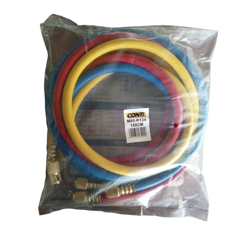 JUEGO DE MANGUERAS DE
MANÓMETRO R-134 DE 60 CMC