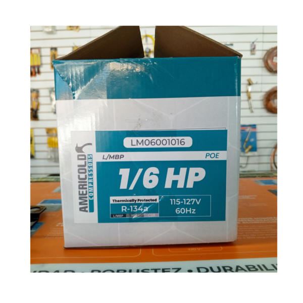 COMPRESOR AMERICOLD BAJA R134A 1/6 150 WATTS 511 BTU 115V - Imagen 4