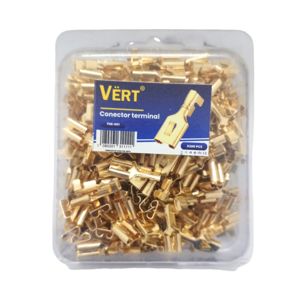 PAQUETE DE TERMINALES HEMBRA DE EMPALME RAPIDO CON PESTAÑAS DE BLOQUEO 6mm (200PCS)