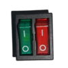 SWITCH CUADRADO 125V 20A 6 PIN DOBLE ON-OFF-ON-OFF ROJO + VERDE KCD4-202 MI - Imagen 2