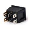SWITCH CUADRADO 125V 10A 6 PIN DOBLE ON-OFF-ON-OFF ROJO KCD2-502 - Imagen 2