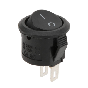 SWITCH REDONDO PEQUENO 125V 6A ON-OFF 2 PINES NEGRO KCD11