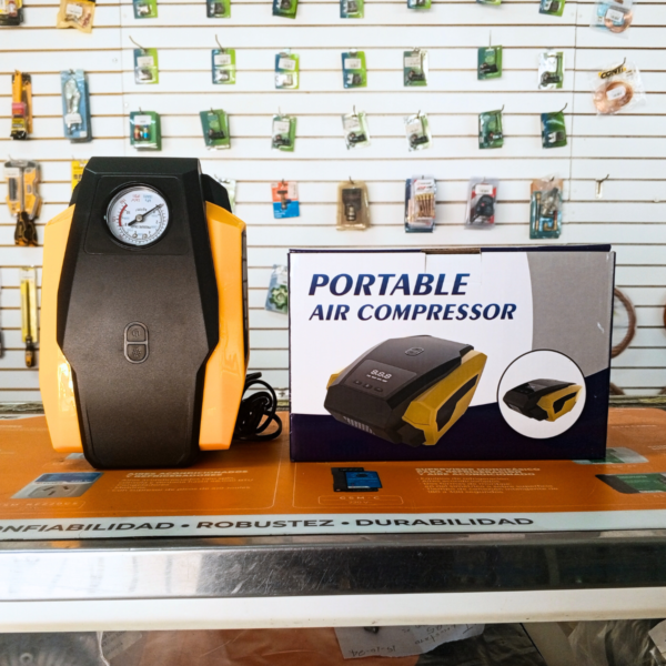 COMPRESOR DE AIRE PORTÁTIL ELÉCTRICO DE 12V, BOMBA INFLADO DE NEUMÁTICOS KOBATEX CON PANTALLA ANALÓGICA DE 22 CILINDROS - Imagen 2