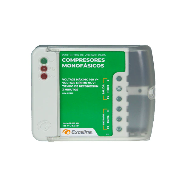 PROTECTOR EXCELINE  PARA COMPRESORES MONOFÁSICOS MODELO GSM-RF120/3