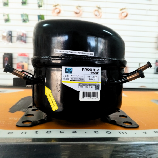 COMPRESOR MARCA FREEZE 1/2HP R134A, 110V/60HZ, L/MBP 425W 1450BTU FR128HDM RF25C0731AG - Imagen 2