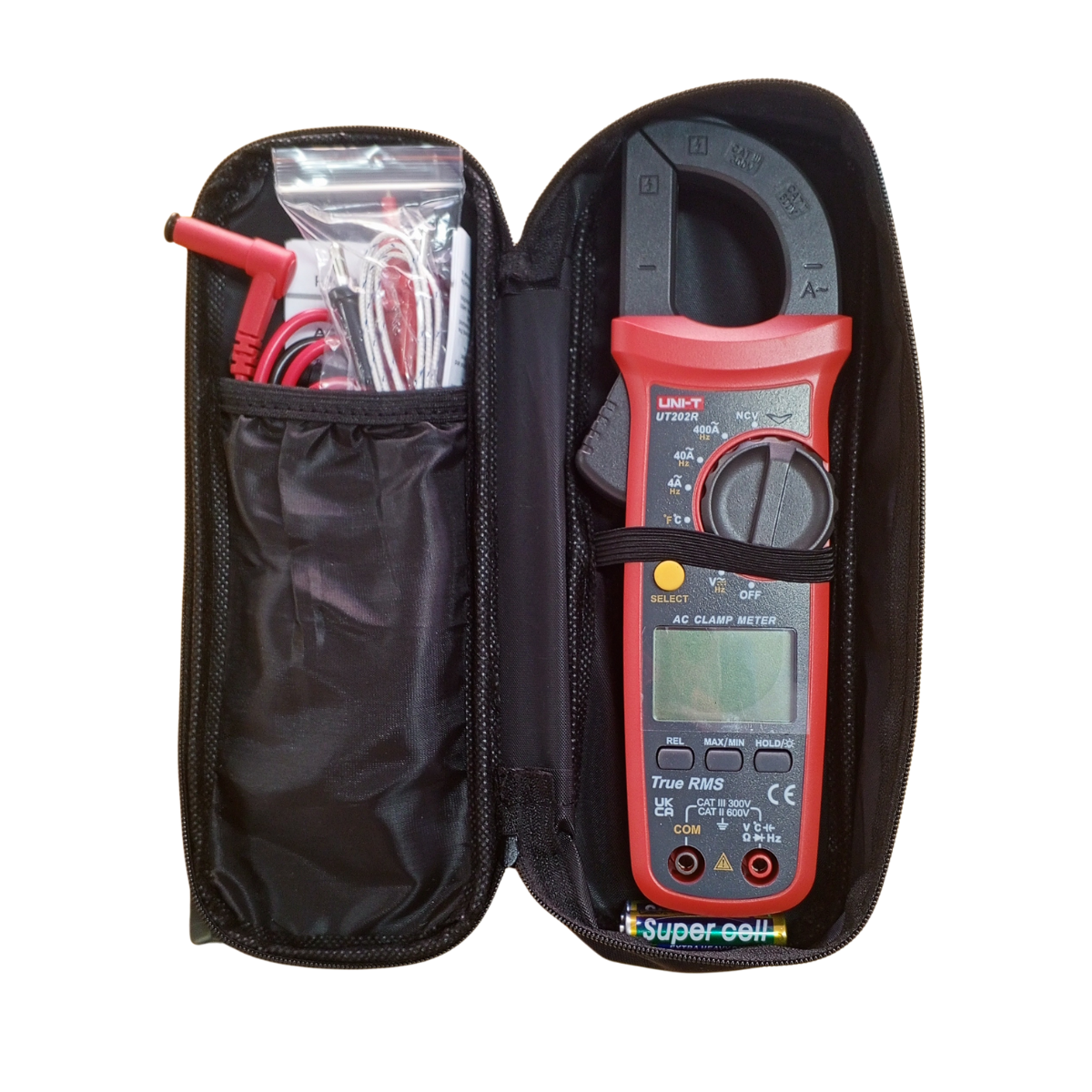 UNI-T PINZA AMPERIMETRICA UT202R 600VAC/DC 400A 40MOhm 10Mhz 400UF -40C~1000C - Imagen 2