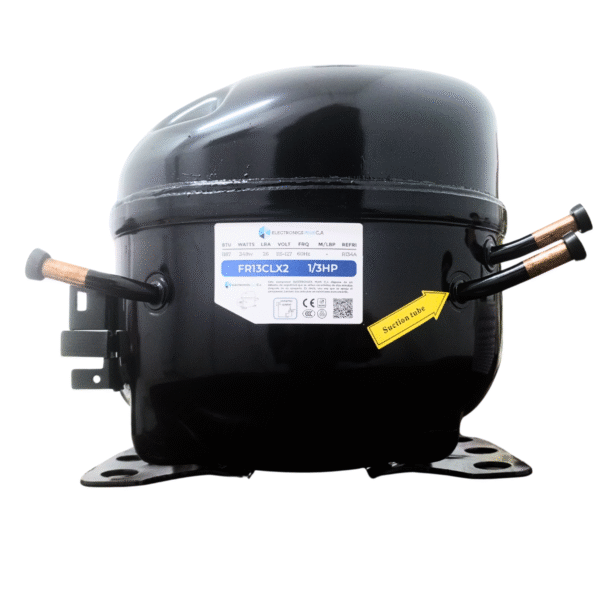 COMPRESOR NEVERA 1/3HP R134A 110V/60HZ, L/MBP 348W 1187BTU FR13CLX2 MARCA FREEZE
