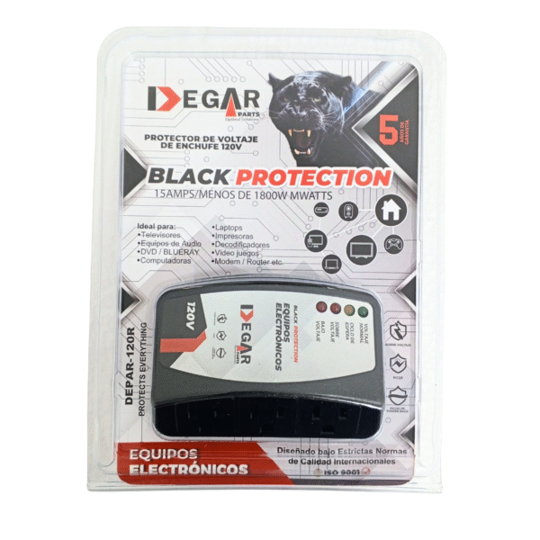 PROTECTOR REFRIGERACION EQUIPOS ELECTRONICOS 3 TOMAS 110V DEPAR-120R DEGAR - Imagen 2