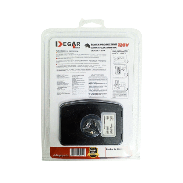 PROTECTOR REFRIGERACION EQUIPOS ELECTRONICOS 3 TOMAS 110V DEPAR-120R DEGAR - Imagen 3