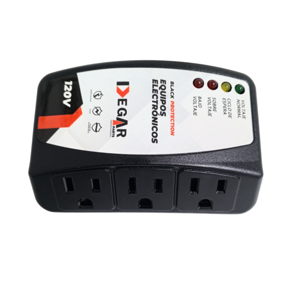 PROTECTOR REFRIGERACION EQUIPOS ELECTRONICOS 3 TOMAS 110V DEPAR-120R DEGAR